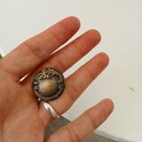 Antique Art Nouveau furniture handle in chiseled brass