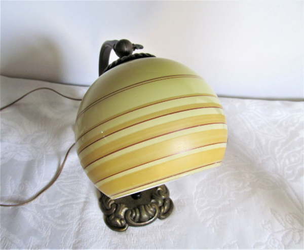 Lampe de bureau allemande, bronze et verre drgm vintage 1930-1940