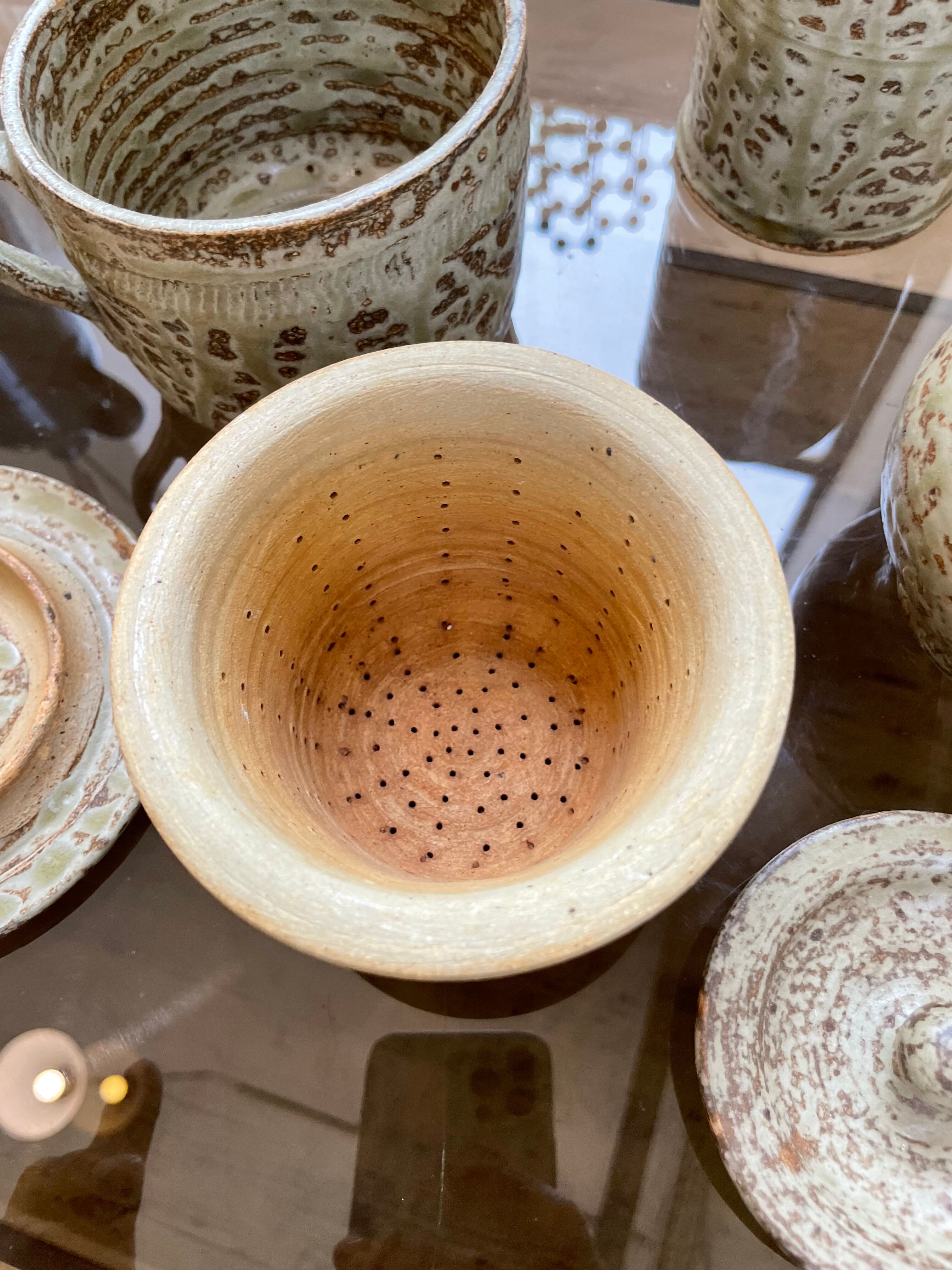 Stoneware herbal tea cup set La Hulotte Caylus