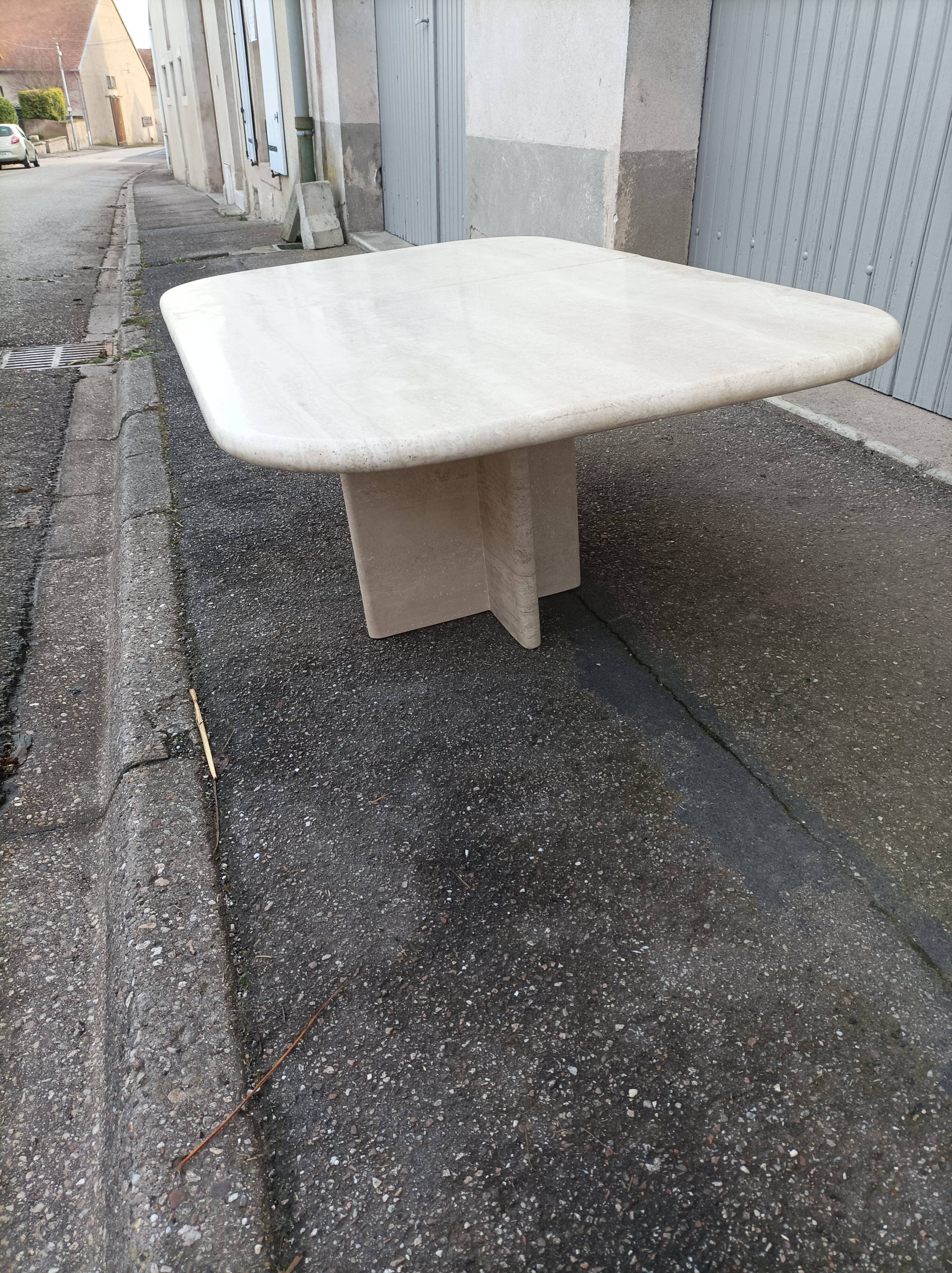 Table basse vintage travertin