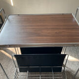 Vintage side table on wheels 60s