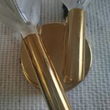 Pair of wall sconces with Italian leaf design in Barovier Murano style.