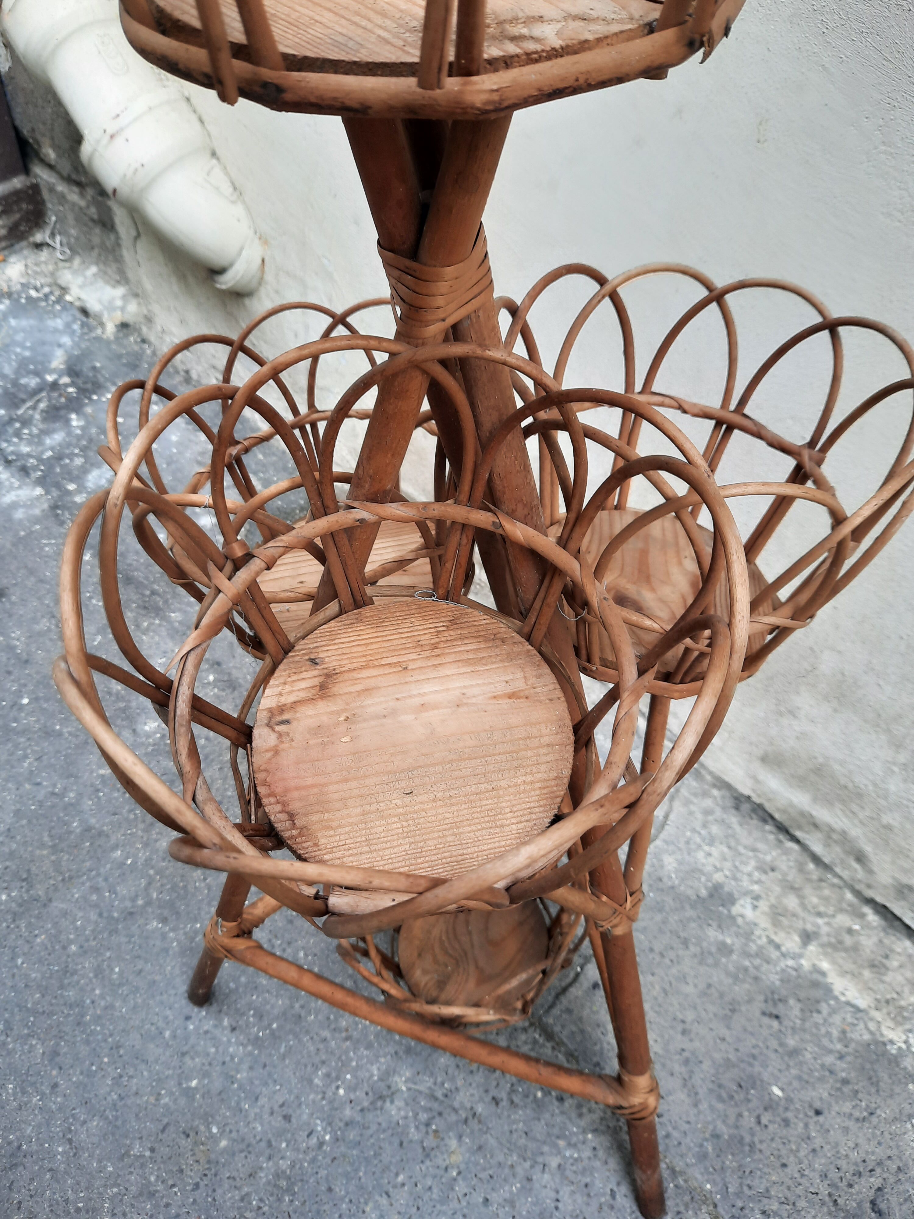 Rattan plant holder