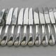 Set of 12 knives silver metal handle stainless steel blade G. VIVIER.