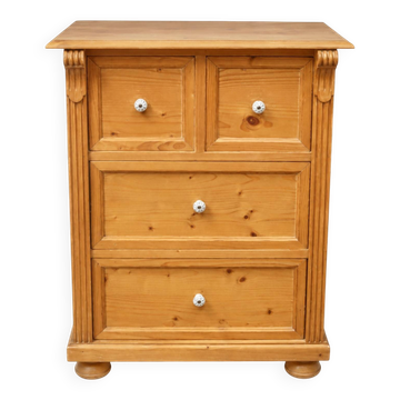 Solid spruce chest of drawers – 4 drawers – Scandinavian country style