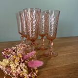 6 Rosaline Twisted Pink Champagne Flutes