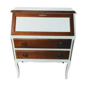Secrétaire vintage en bois commode ancienne bureau meuble rangement
