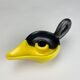 Mid-century yellow and black ceramic cellar rat candle holder