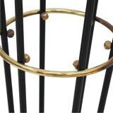 Mid Modern Stilnovo Floor Lamp, Black Iron & Marble, Italian Design, 1950s