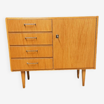 Sideboard unit with 4 drawers and 1 door, 1960 vintage