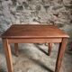 Vintage French walnut writing desk, 1950s Art Deco style, table with drawer, compact desk or side table