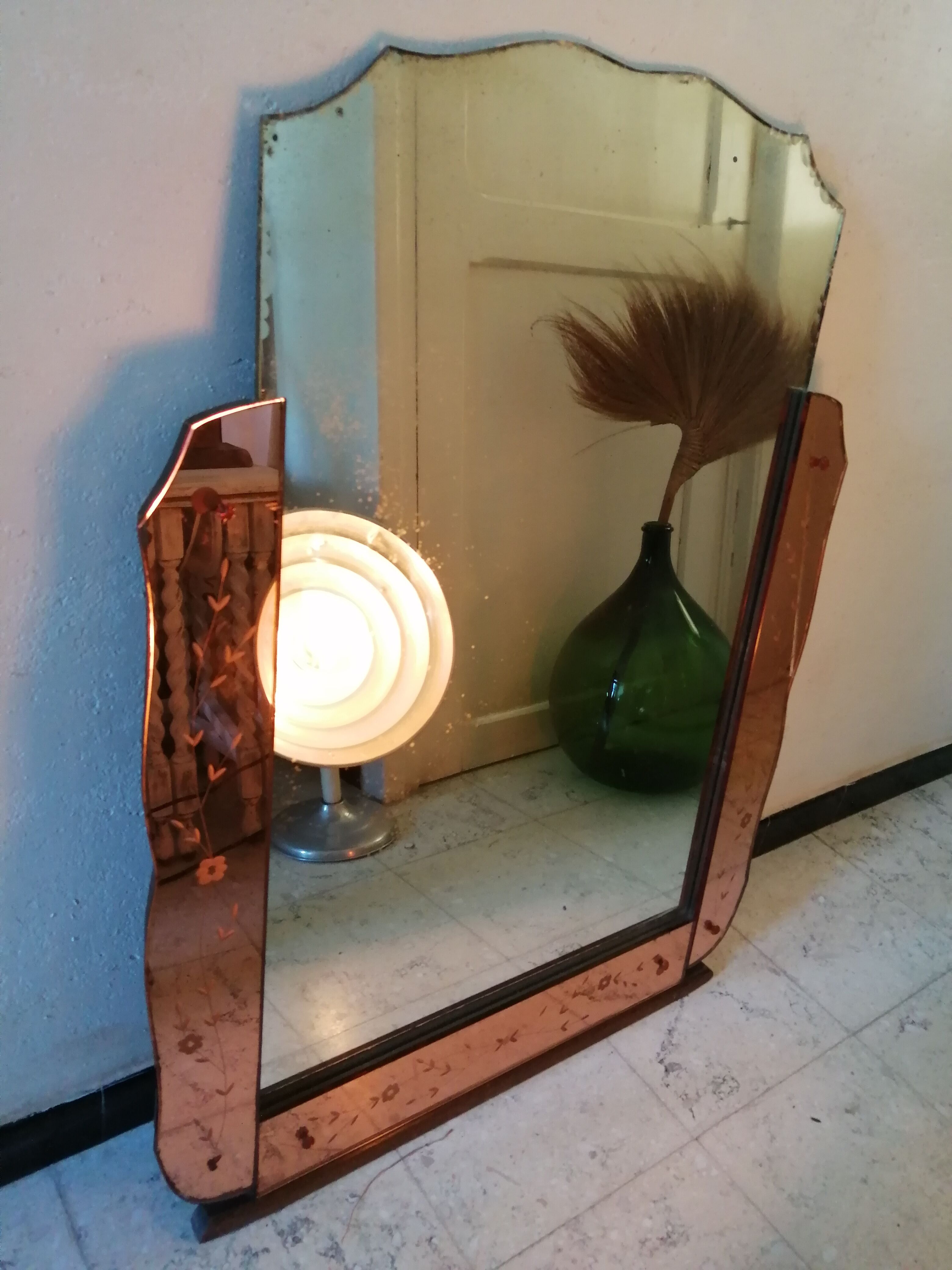 Venetian mirror vintage art deco, 77x101 cm