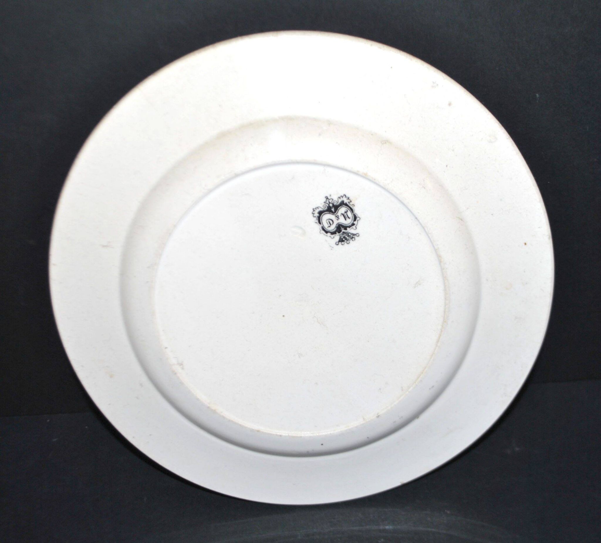 Sarreguemines U&C illustrated talking plate "Napoleon" 19th century.