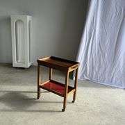 Wooden rolling trolley with removable top H66 75x35