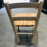Straw seated wooden chair