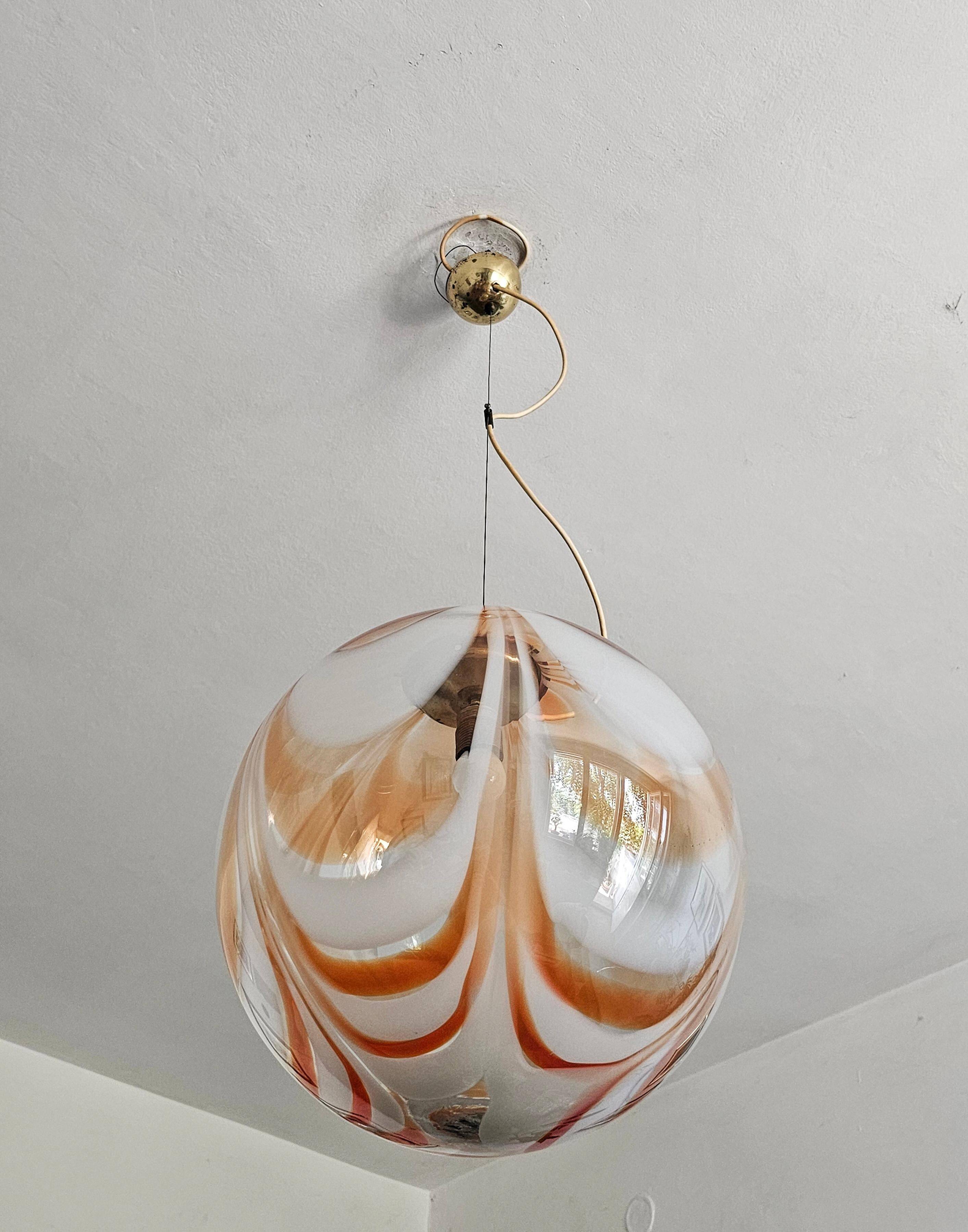 Extra large spherical Murano glass pendant from the 1960s.