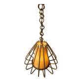 Suspension vintage en rotin et bambou – Louis Sognot – Années 1960