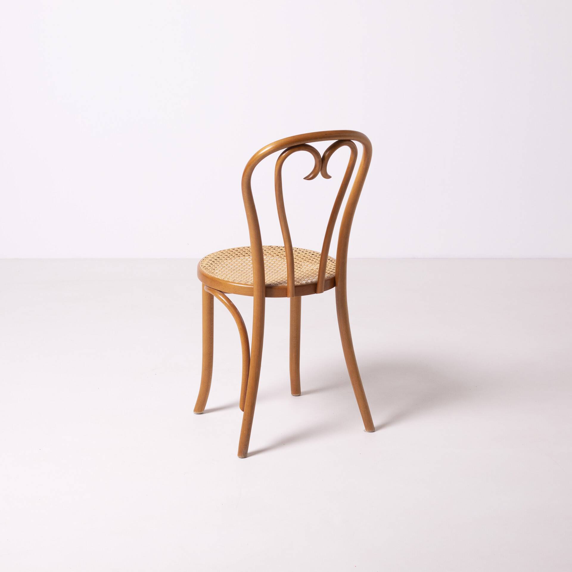 Thonet / Radomsko heart chair, set of 4, hand woven cane, Poland, circa 198