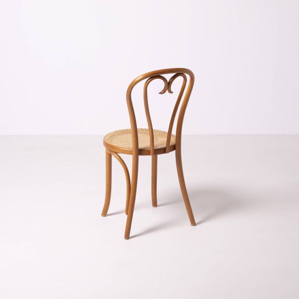 Chaise cœur Thonet / Radomsko, ensemble de 4, en osier tissé à la main, Pologne, vers 198.