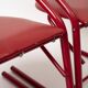 Set of 4 postmodern dining chairs in red lacquered metal and leatherette, italy, 1980s
