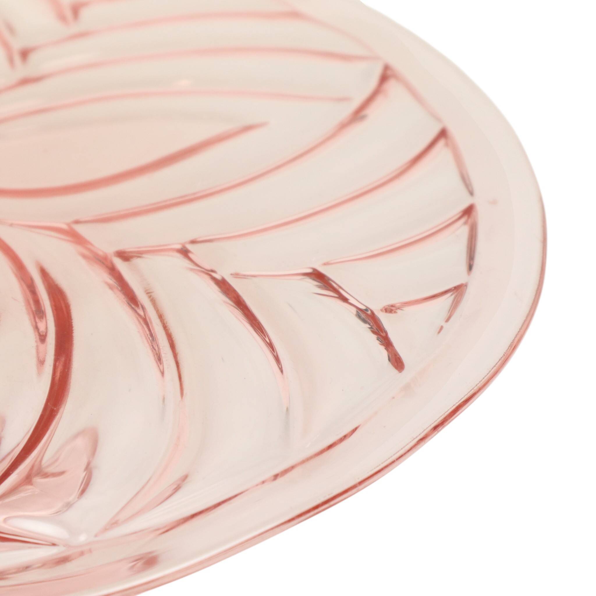 Pink Art Deco Cake Plate Pastry Dish Val Saint Lambert 34cm