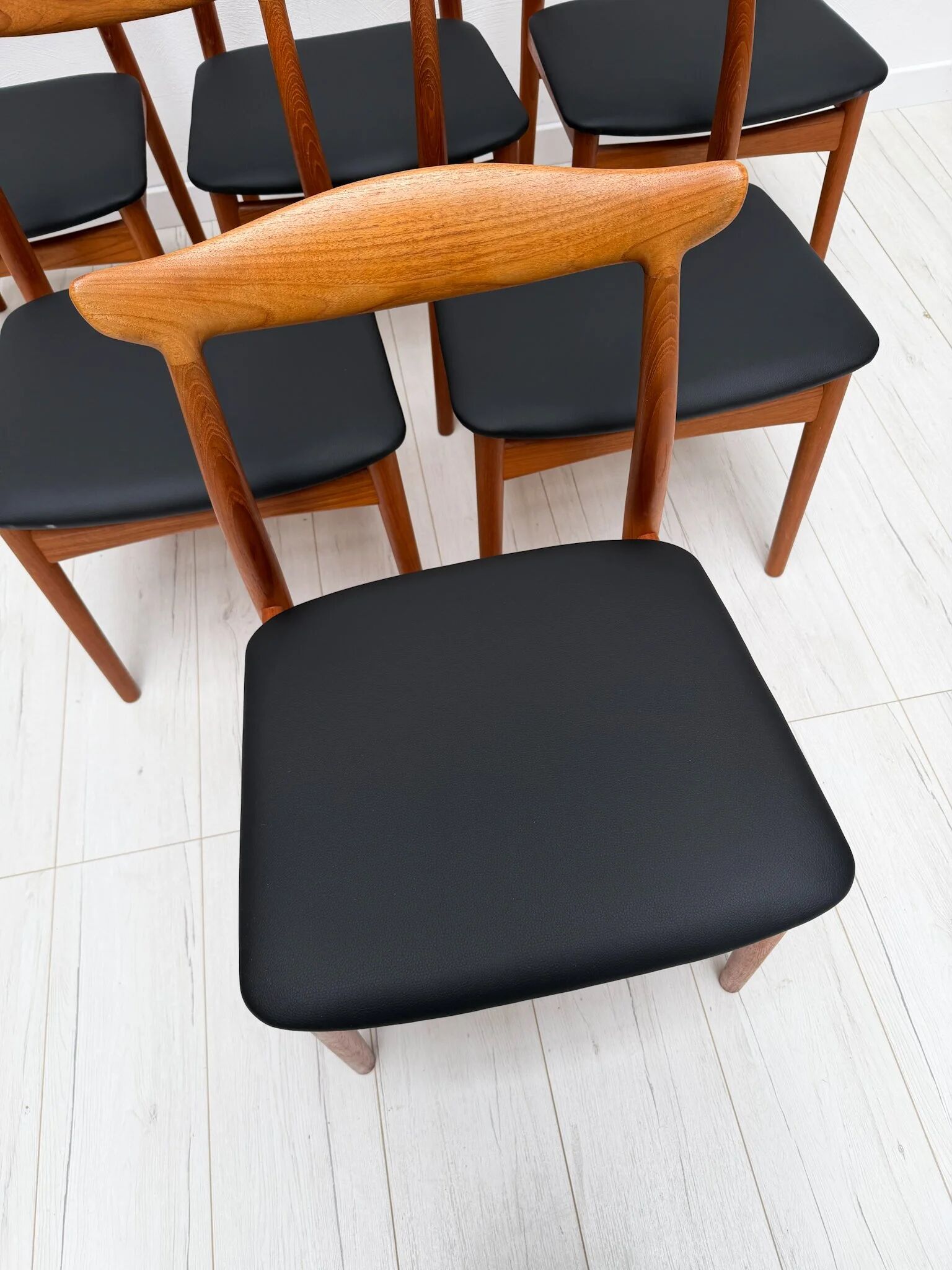 Chaises de salle à manger en teck danois des années 1960 modèle 112 par Erik Wørts pour Vamo Sønderborg – ensemble de 6