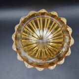 Murano Barovier Toso Ribbed Blown Glass Cup with Amber Color Inclusions