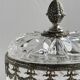 Condiment pot, crystal and metal sugar bowl.