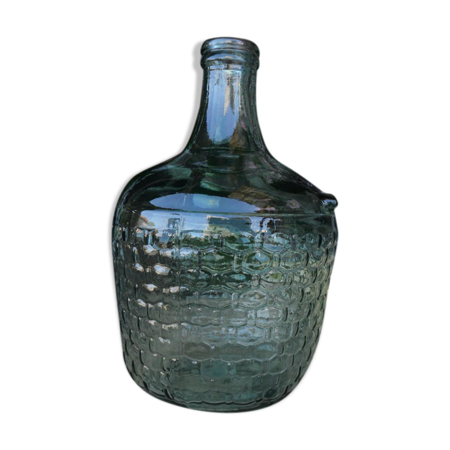 Demijohn glass recycles almond green basket way