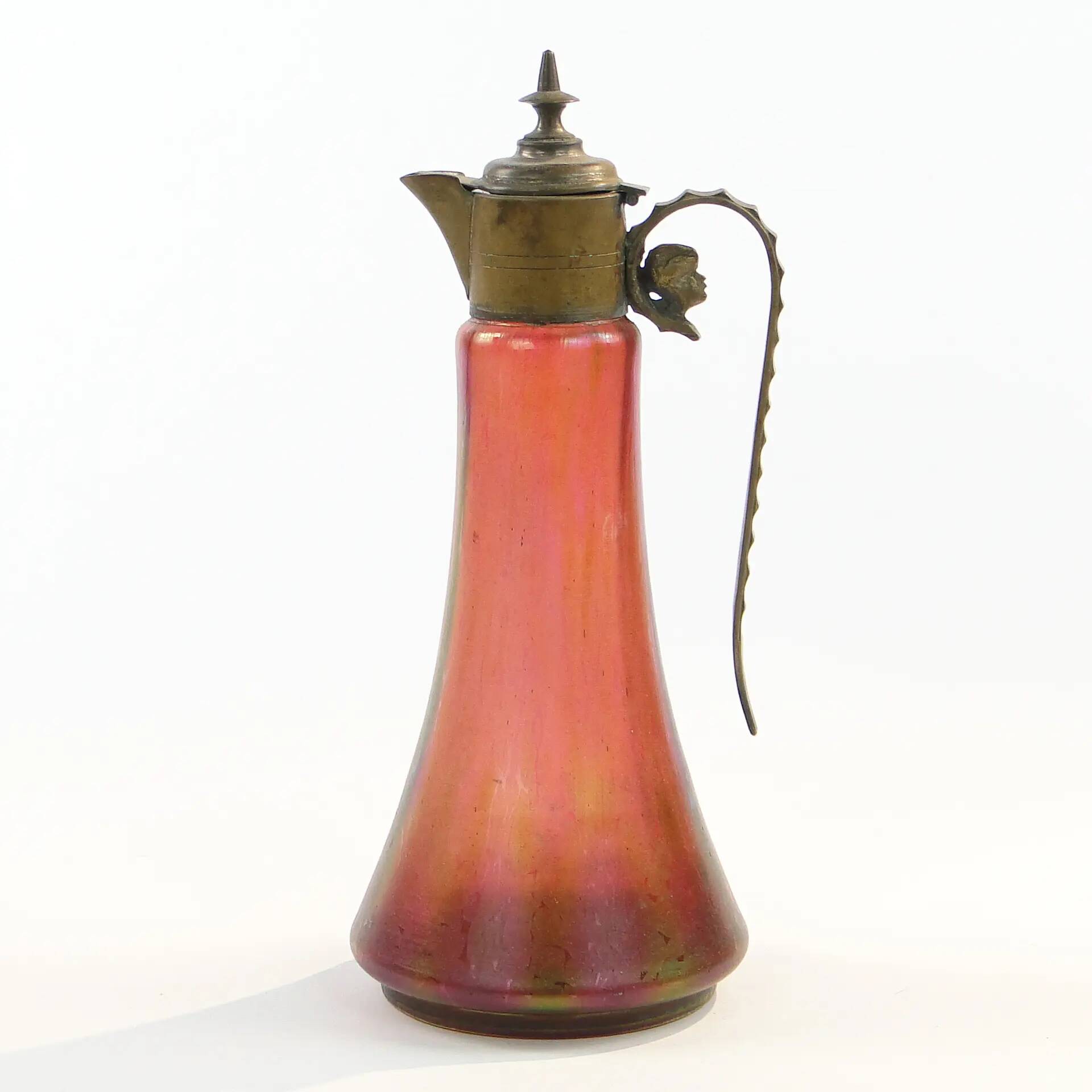 Carafe, Art Nouveau, glass, Czechoslovakia, early 20th century
