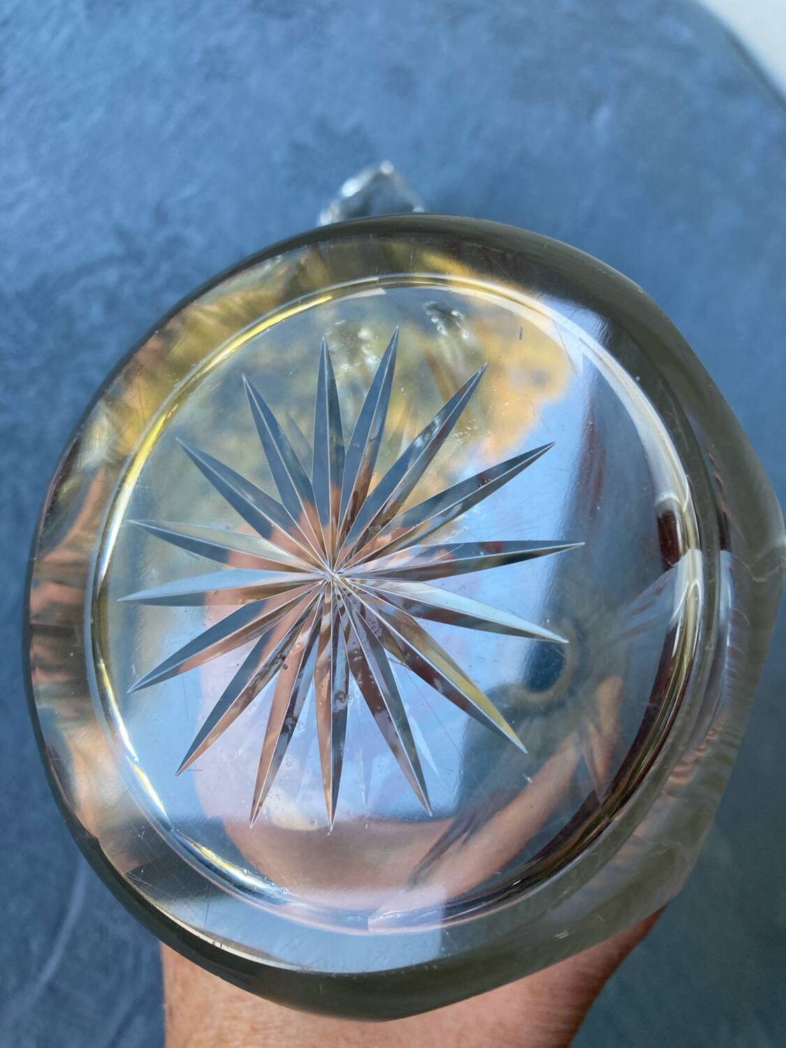 Art Deco crystal and sterling silver carafe