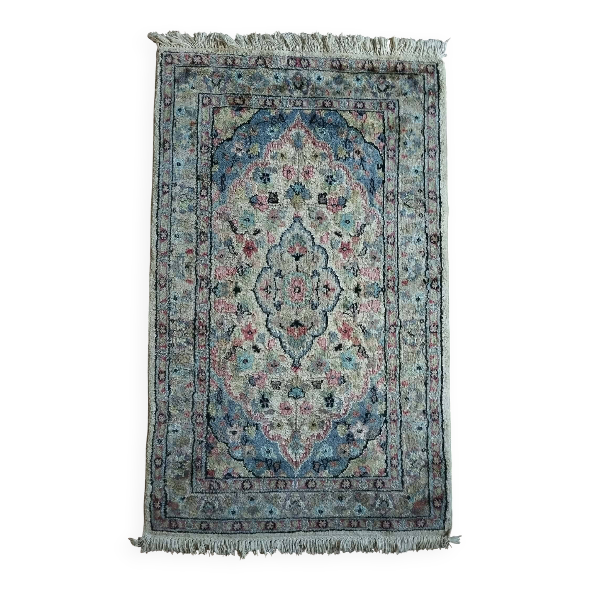 Handmade Pakistani wool and silk rug 128x80cm