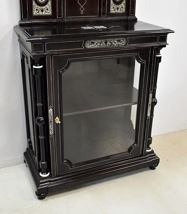 Ceremonial showcase in blackened pearwood, Napoleon III period - 1850
