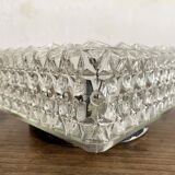 Vintage square molded glass ceiling light