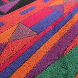 Psychedelic Memphis Style abstract Rug Carpet by Atrium Tefzet, Germany 1980s