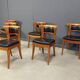 Set of 12 Cherry wood dining chairs by Leon Krier Model Sella Media by Gior