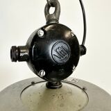 Grey enamel industrial factory lamp from Elektrosvit, 1960s