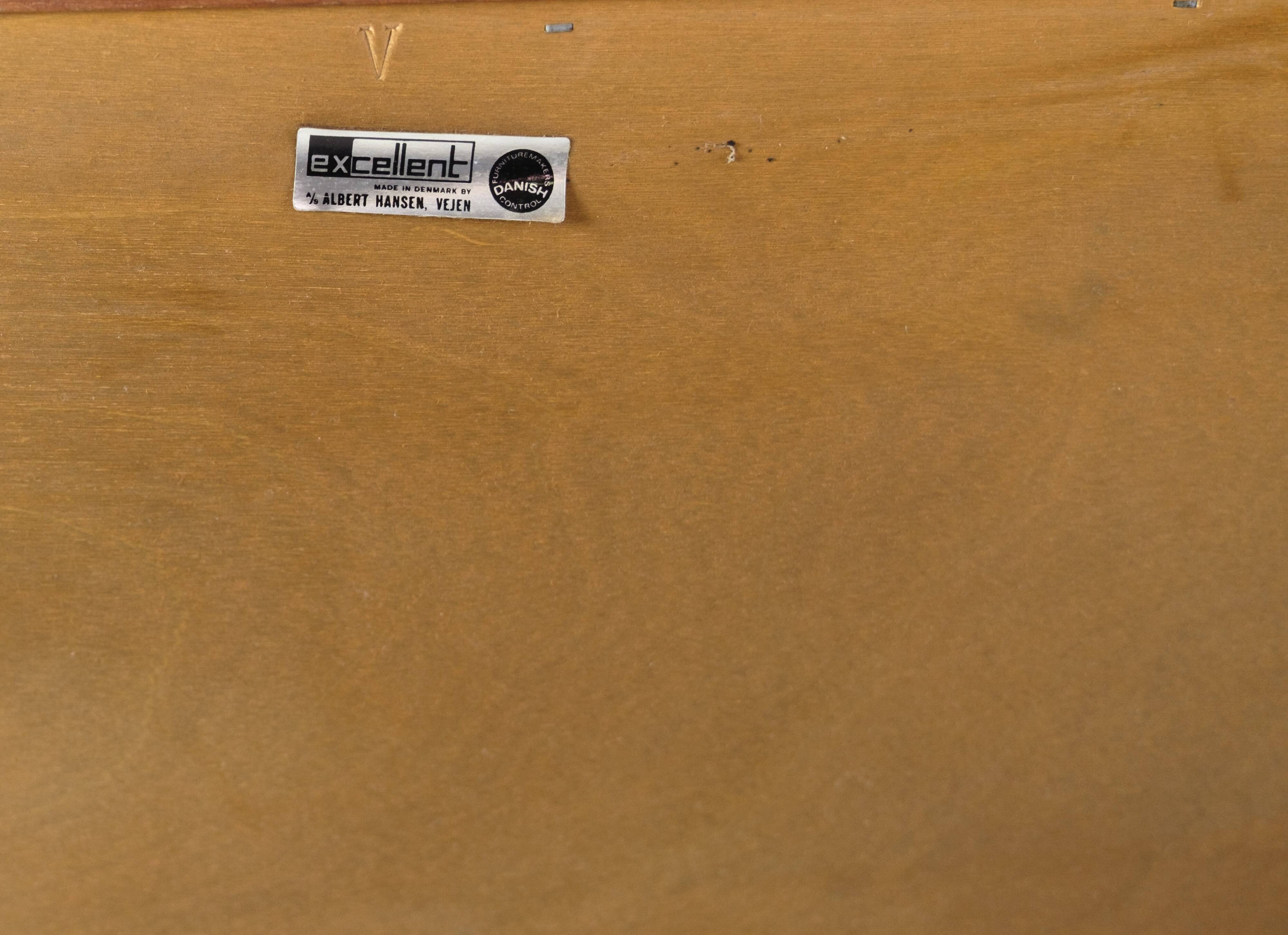 Wall-Mounted Chest Of Drawers Made In Rosewood By Albert Hansen From 1960s