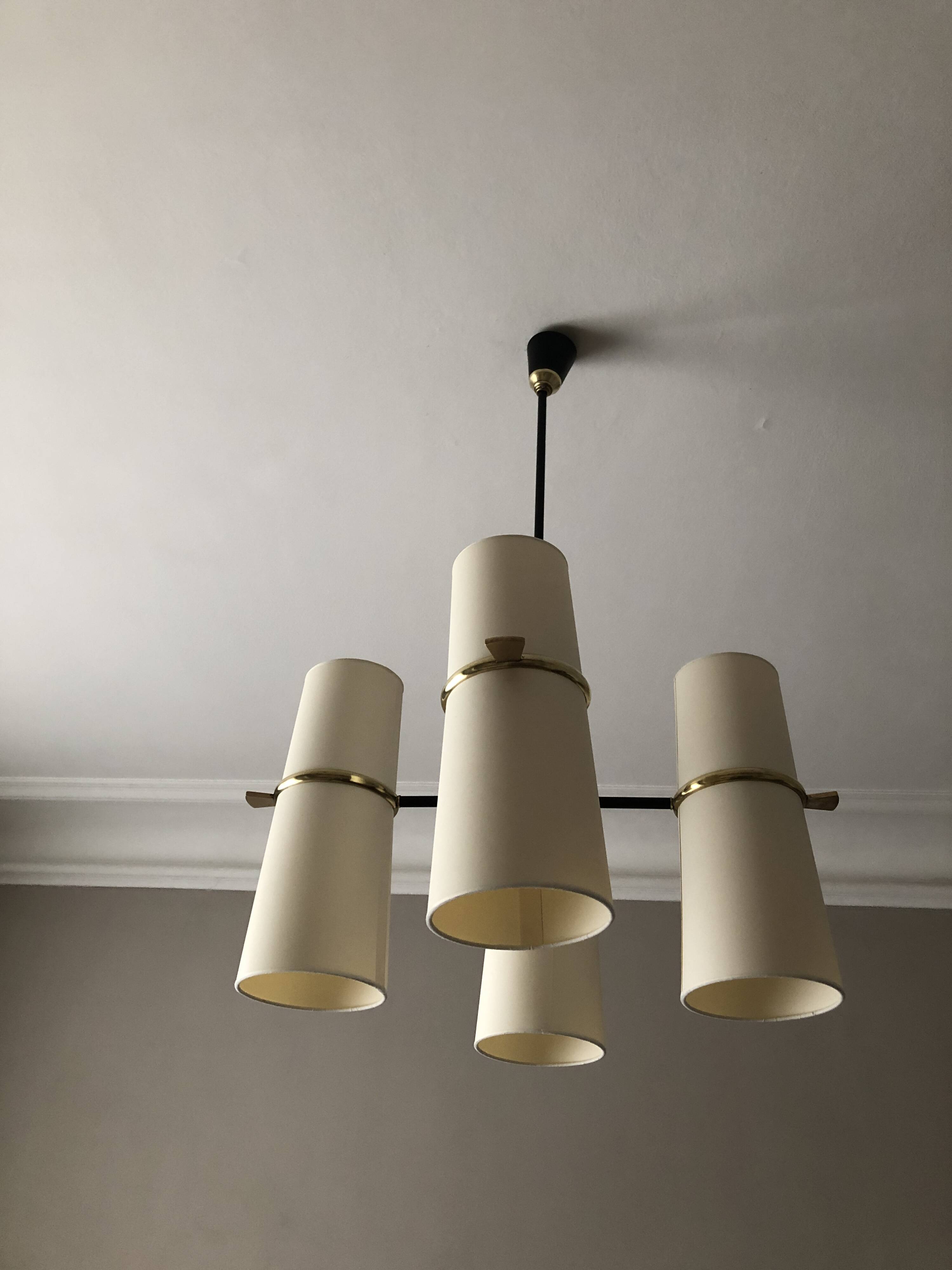 Lustre diabolical 8 lights Maison Lunel 1950