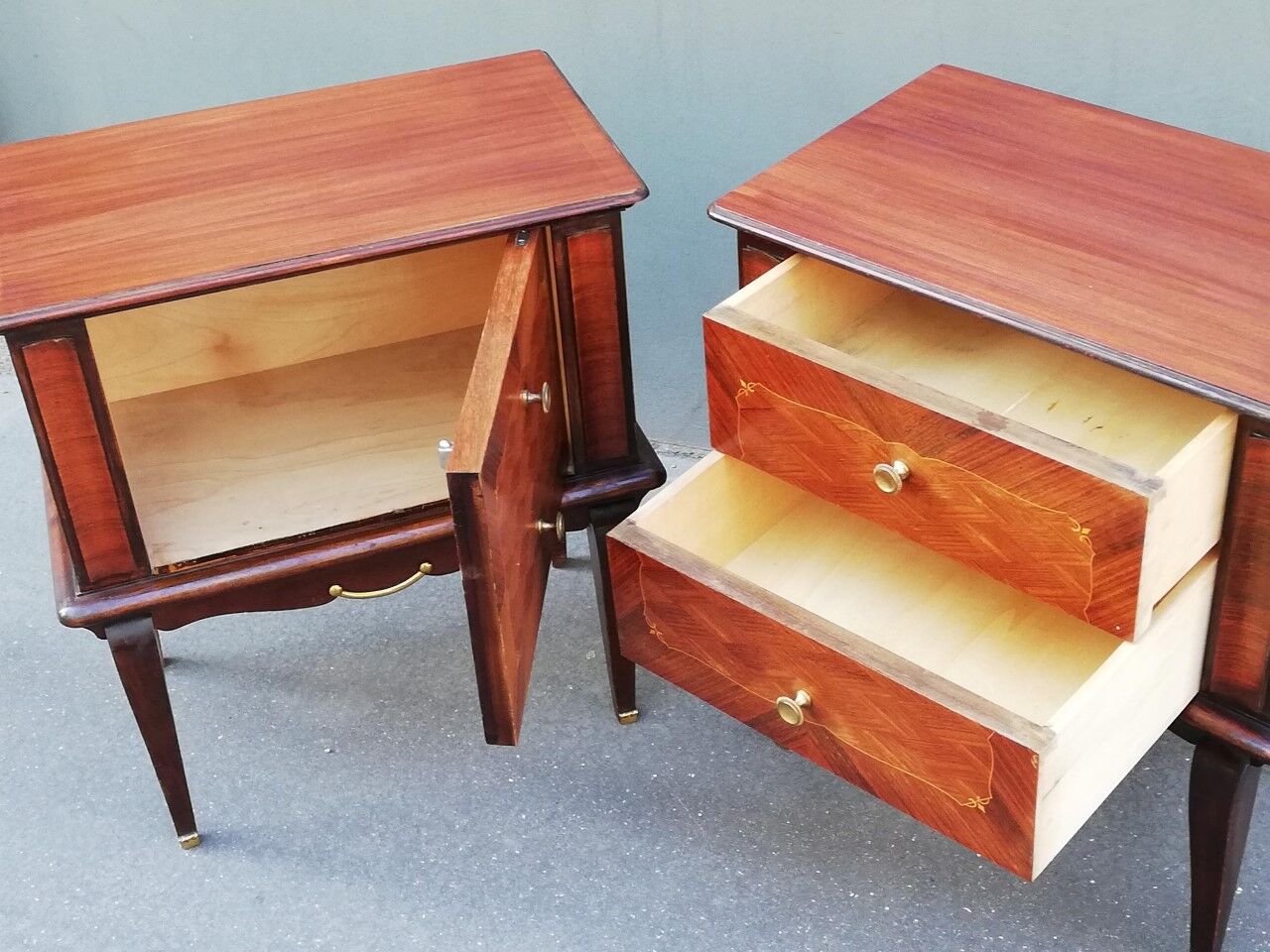 Pair of art deco bedside tables