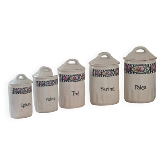 Art Deco porcelain spice jars