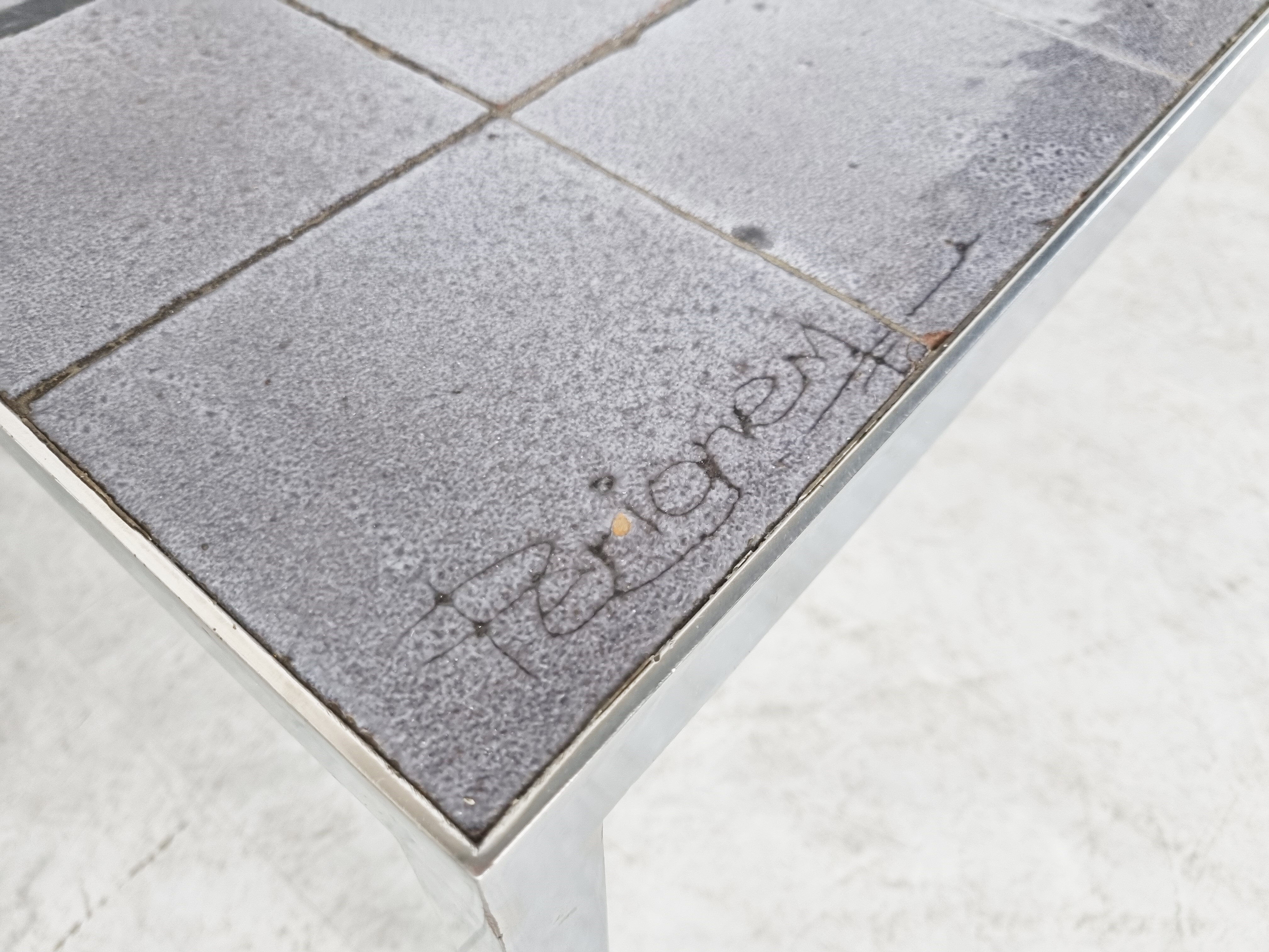 Vintage ceramic coffee table by Perignem, 1960s