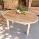 Oval wooden table – 2 extensions – sandblasted & varnished