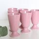 Set of 6 pink porcelain mazagrans, vintage