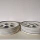 Plates, oyster dish, gray and white, Moulin des Loups ceramic