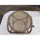 Pouf 1900 curved beech wood and caning