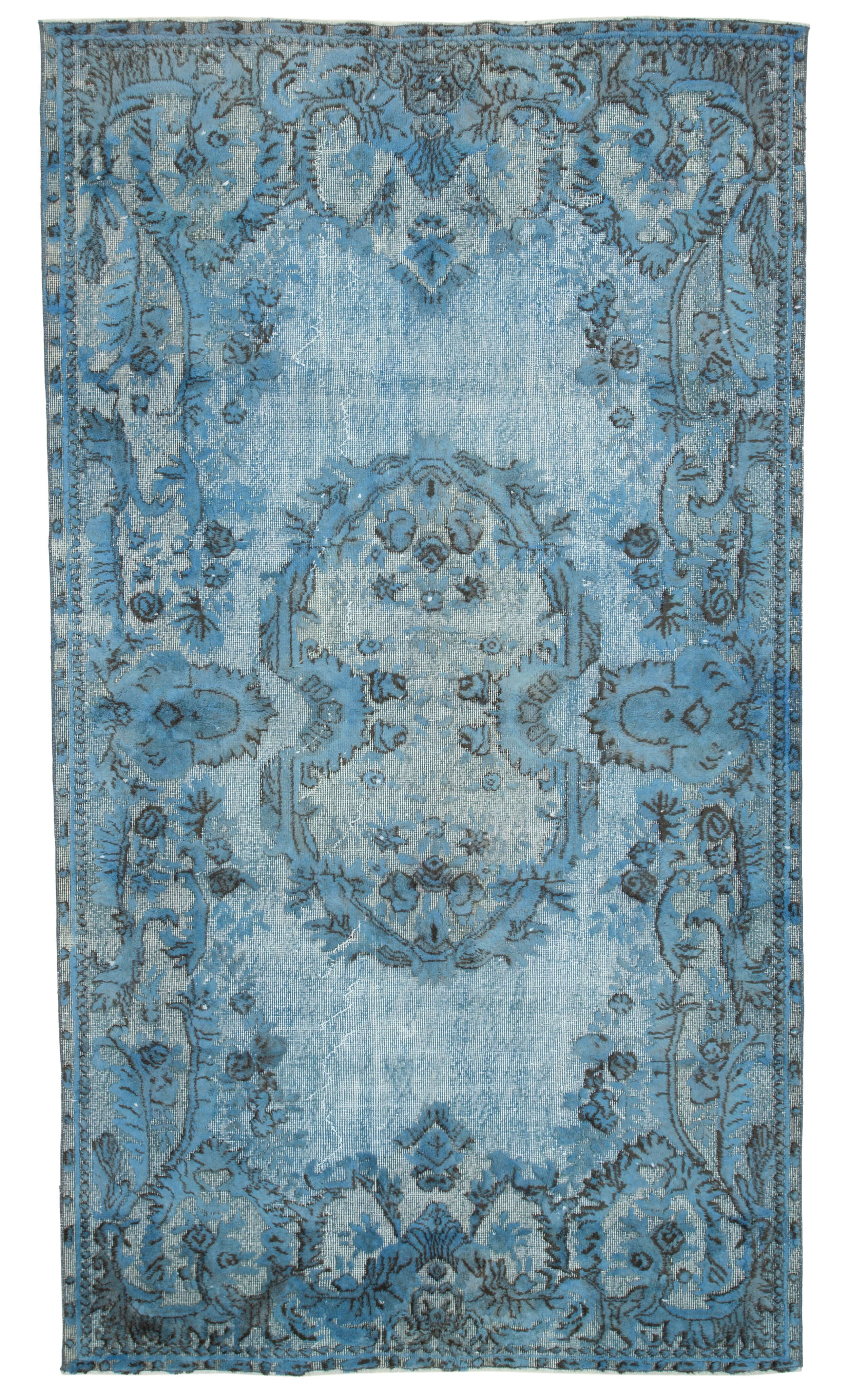 tapis Hand-knotted distressed oriental 1980s 170 cm x 300 cm blue rug