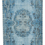 tapis Hand-knotted distressed oriental 1980s 170 cm x 300 cm blue rug