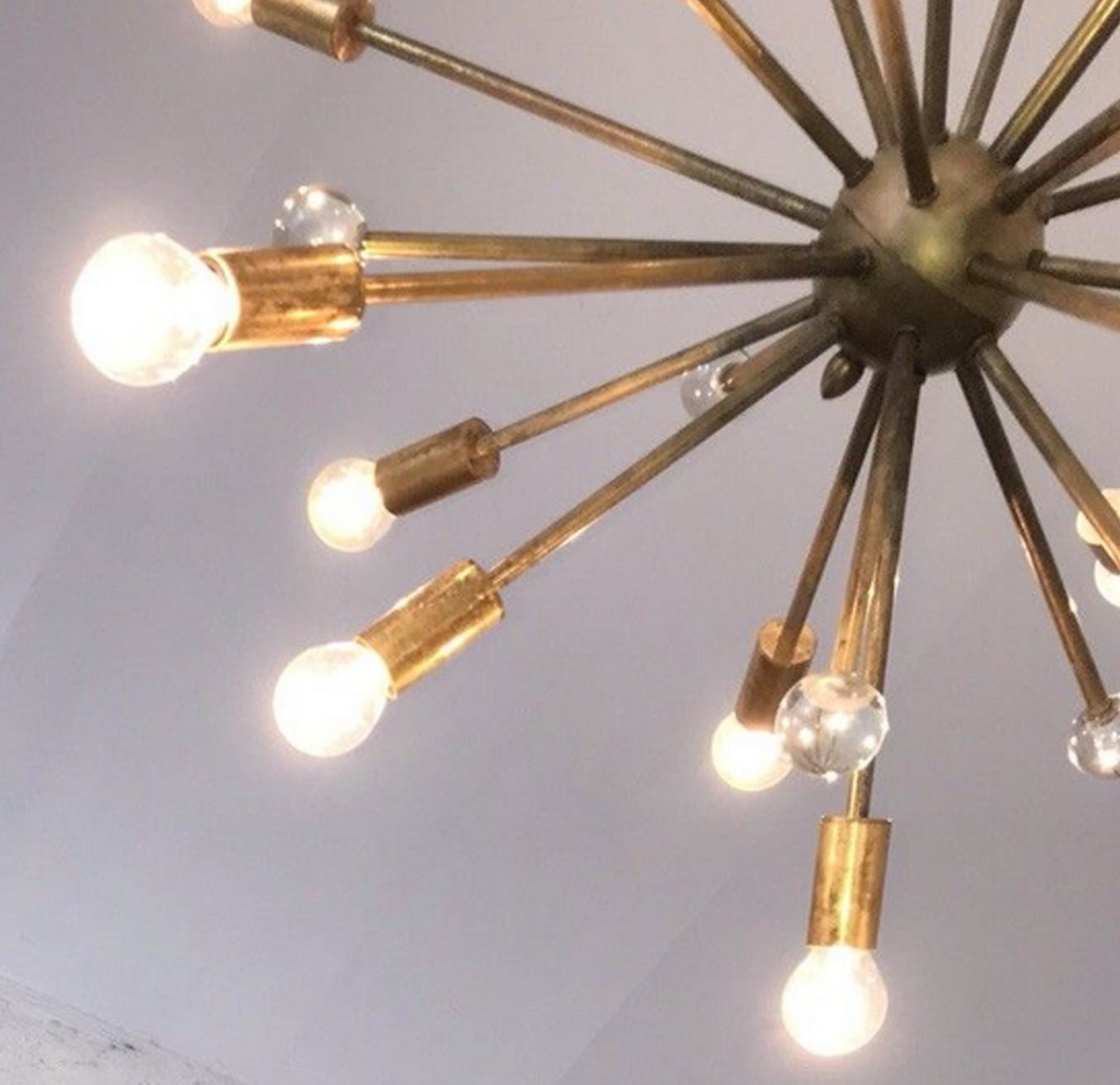 chandelier sputnik 24 arm brass and murano glass