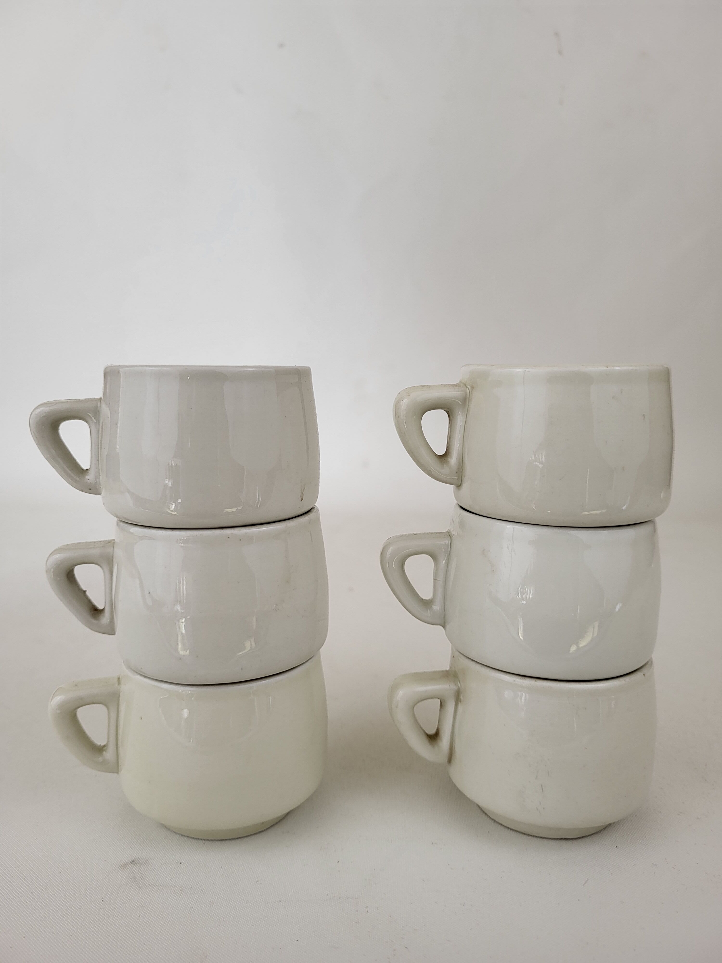 6 coffee cups thick porcelain bistro